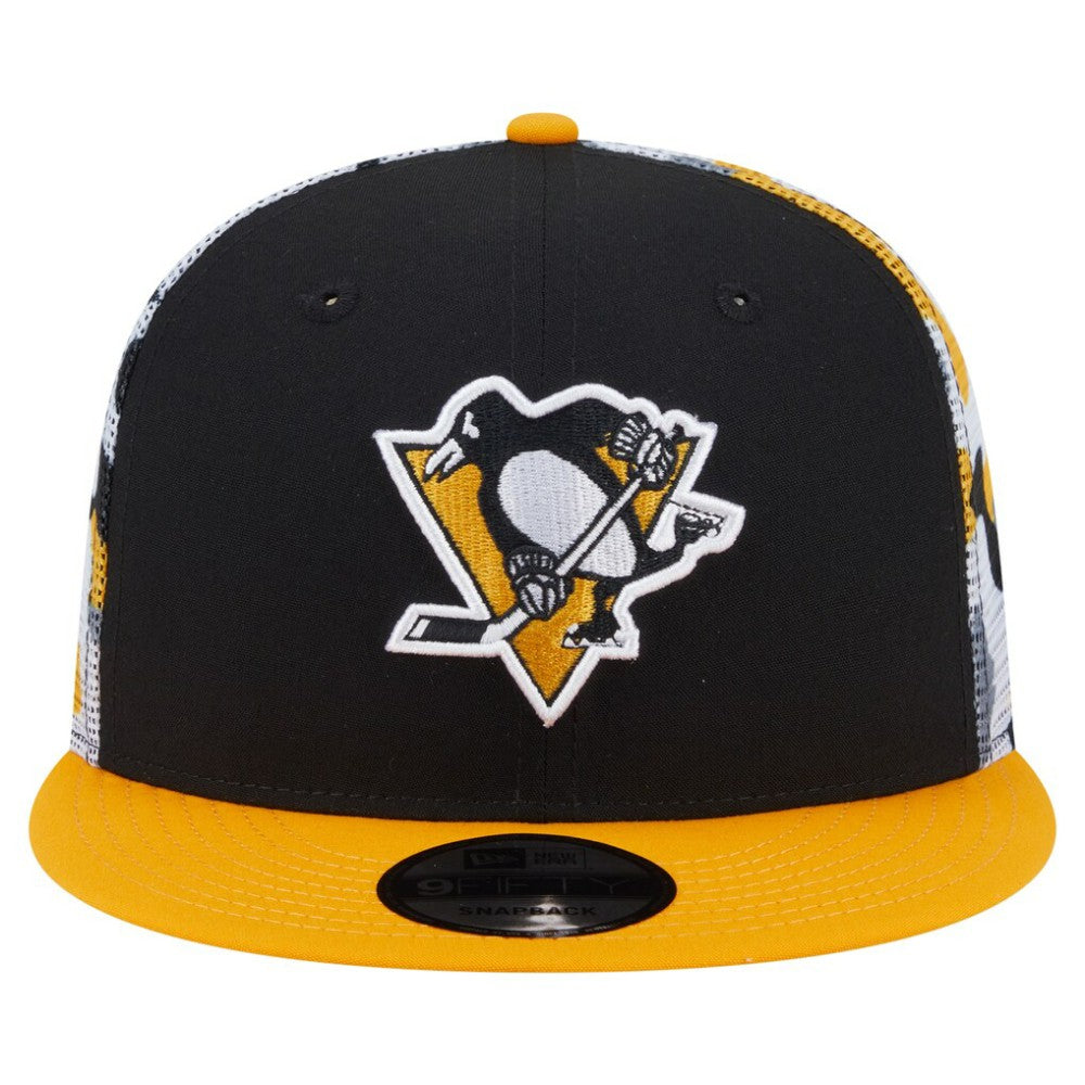 Pittsburgh Penguins New Era Camo Meshback 9FIFTY Snapback Hat - Black/Gold | New Era sale
