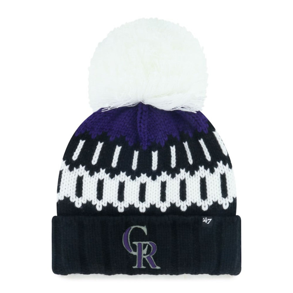 Colorado Rockies '47 Women's Felicity Cuffed Knit Hat with Pom for sale
