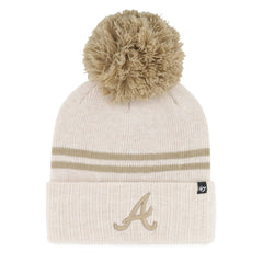Atlanta Braves '47 Women's Latte Cuffed Knit Hat with Pom Discount