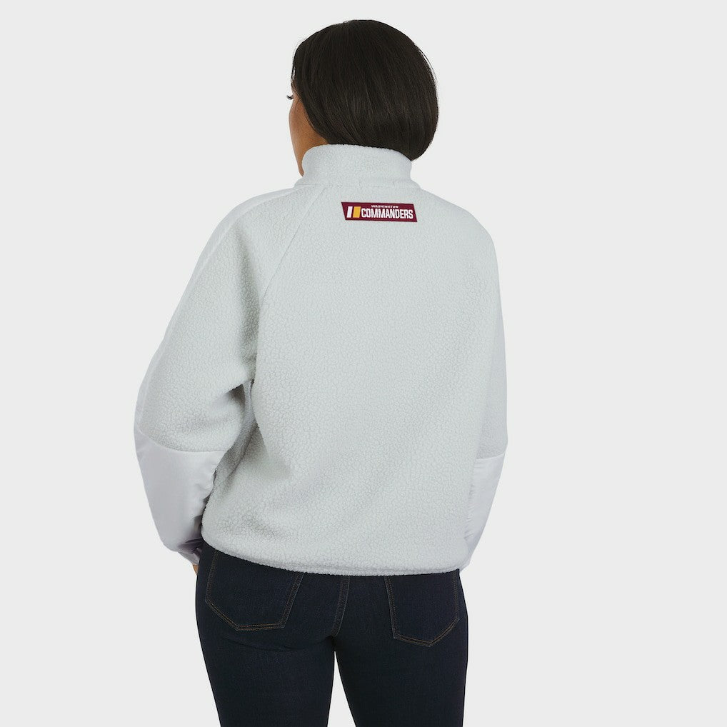Washington Commanders WEAR by Erin Andrews Women's Polar Fleece Half-Zip Jacket - White - NFL