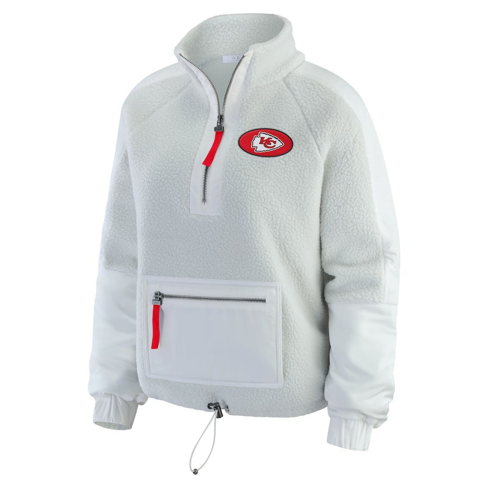 Kansas City Chiefs WEAR by Erin Andrews Women's Polar Fleece Half-Zip Jacket - White - NFL