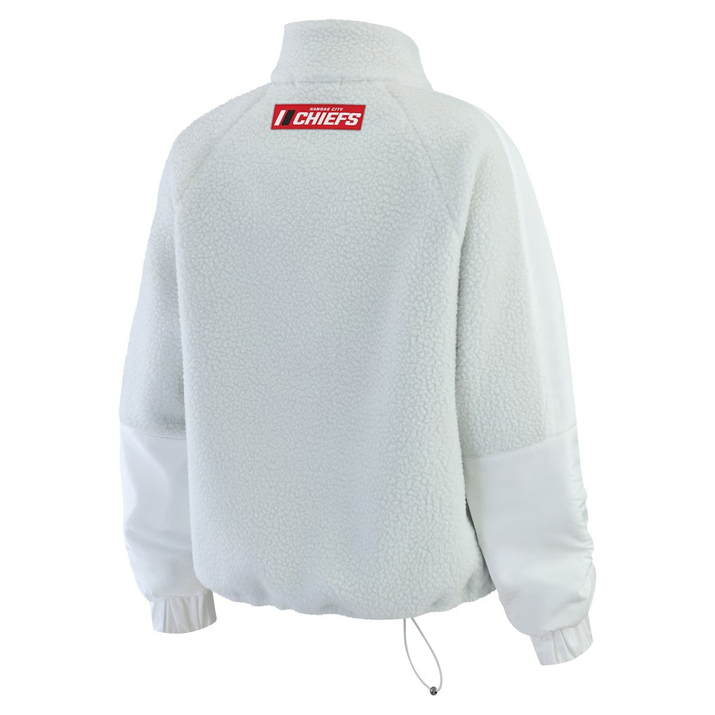 Kansas City Chiefs WEAR by Erin Andrews Women's Polar Fleece Half-Zip Jacket - White - NFL