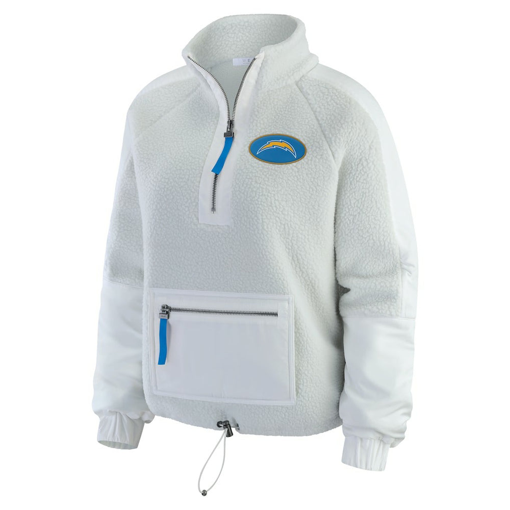 Los Angeles Chargers WEAR by Erin Andrews Women's Polar Fleece Half-Zip Jacket - White - NFL
