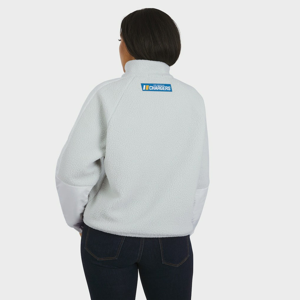 Los Angeles Chargers WEAR by Erin Andrews Women's Polar Fleece Half-Zip Jacket - White - NFL