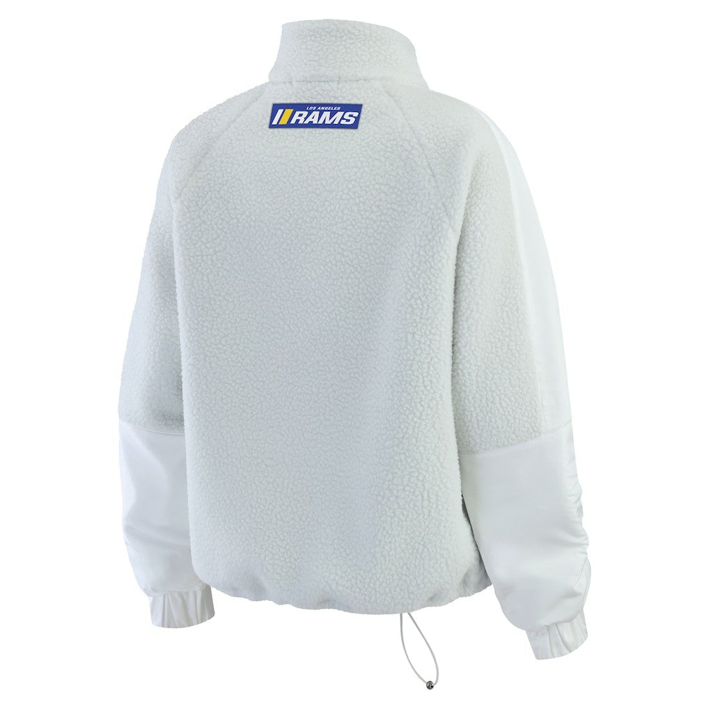 Los Angeles Rams WEAR by Erin Andrews Women's Polar Fleece Half-Zip Jacket - White - NFL