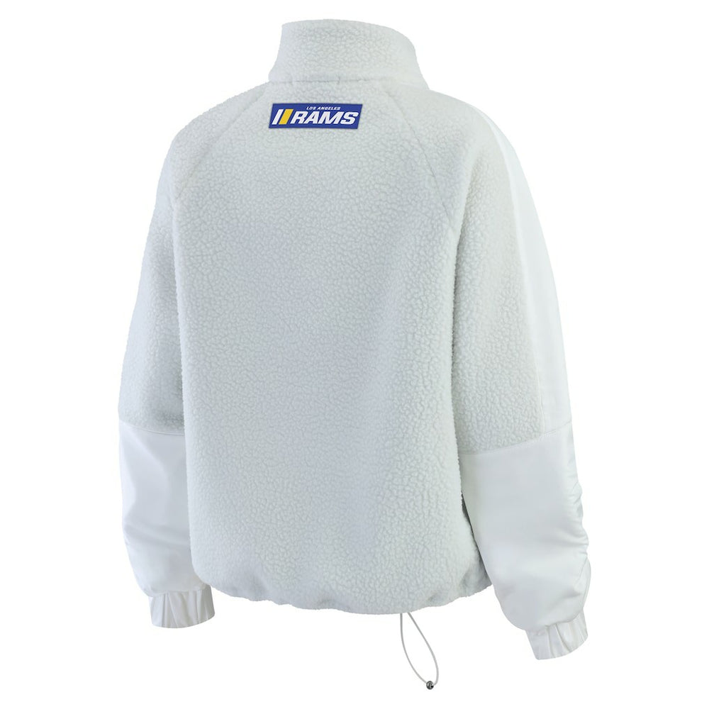 Los Angeles Rams WEAR by Erin Andrews Women's Polar Fleece Half-Zip Jacket - White - NFL