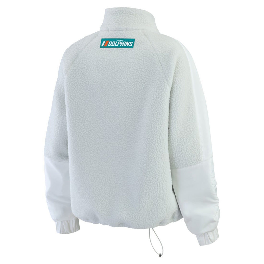 Miami Dolphins WEAR by Erin Andrews Women's Polar Fleece Half-Zip Jacket - White - NFL
