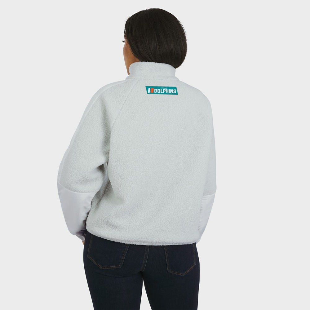 Miami Dolphins WEAR by Erin Andrews Women's Polar Fleece Half-Zip Jacket - White - NFL