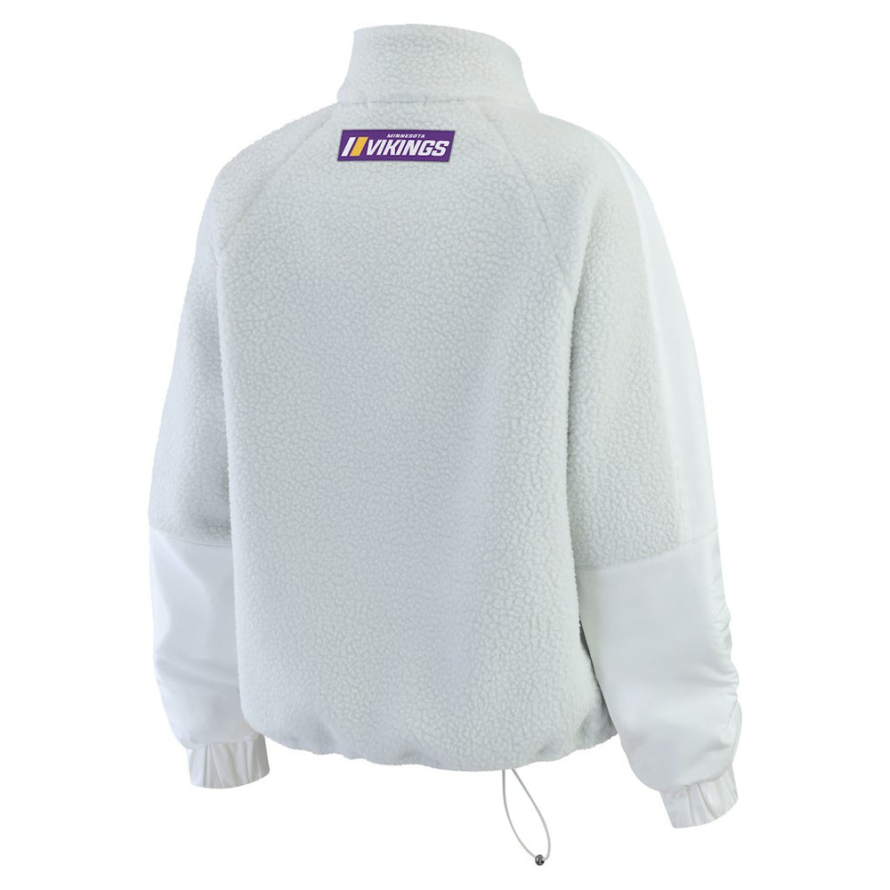 Minnesota Vikings WEAR by Erin Andrews Women's Polar Fleece Half-Zip Jacket - White - NFL