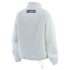 New York Giants WEAR by Erin Andrews Women's Polar Fleece Half-Zip Jacket - White - NFL