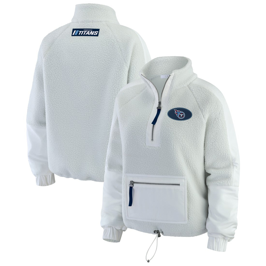 Tennessee Titans WEAR by Erin Andrews Women's Polar Fleece Half-Zip Jacket - White - NFL