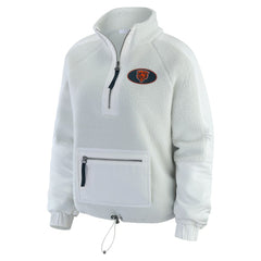 Chicago Bears WEAR by Erin Andrews Women's Polar Fleece Half-Zip Jacket - White - NFL