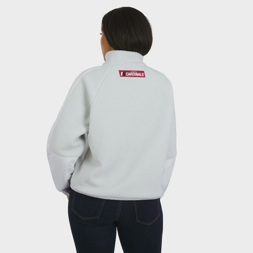 Arizona Cardinals WEAR by Erin Andrews Women's Polar Fleece Half-Zip Jacket - White - NFL