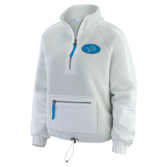 Detroit Lions WEAR by Erin Andrews Women's Polar Fleece Half-Zip Jacket - White - NFL