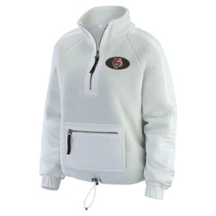 Cincinnati Bengals WEAR by Erin Andrews Women's Polar Fleece Half-Zip Jacket - White - NFL