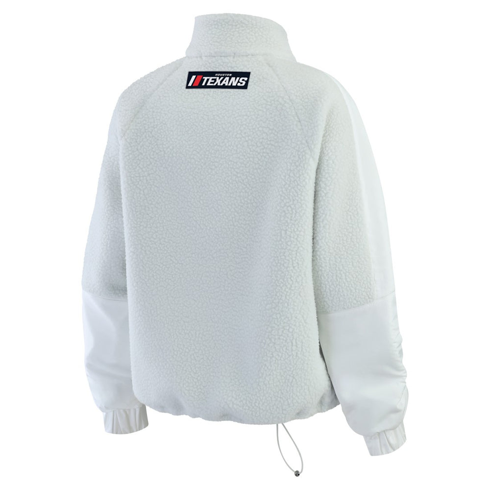 Houston Texans WEAR by Erin Andrews Women's Polar Fleece Half-Zip Jacket - White - NFL