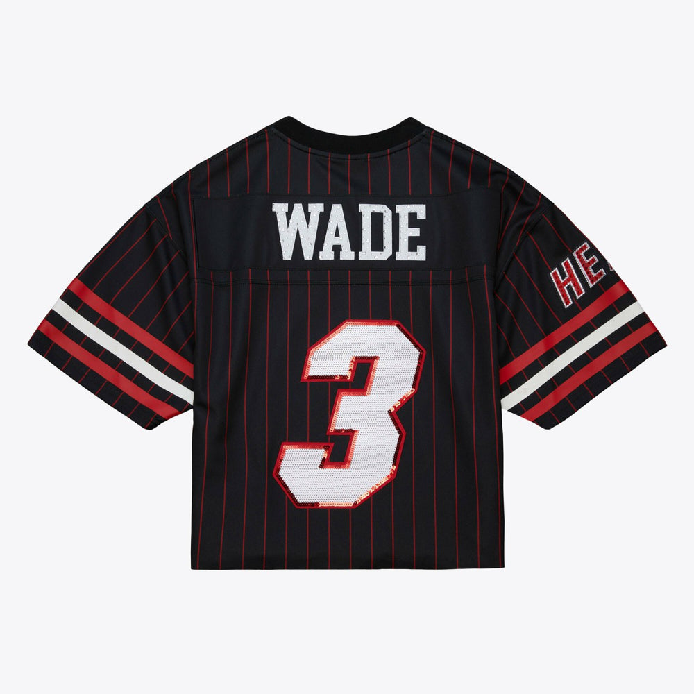 Mitchell & Ness Dwyane Wade Miami Heat x DANNIJO Women's Cropped Football Fashion Jersey Black