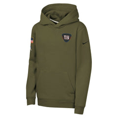 New York Giants Youth 2025 Salute to Service Club Fleece Hoodie - Olive - Nike