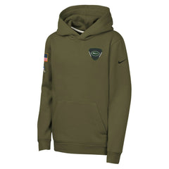 New York Jets Youth 2025 Salute to Service Club Fleece Hoodie - Olive - Nike