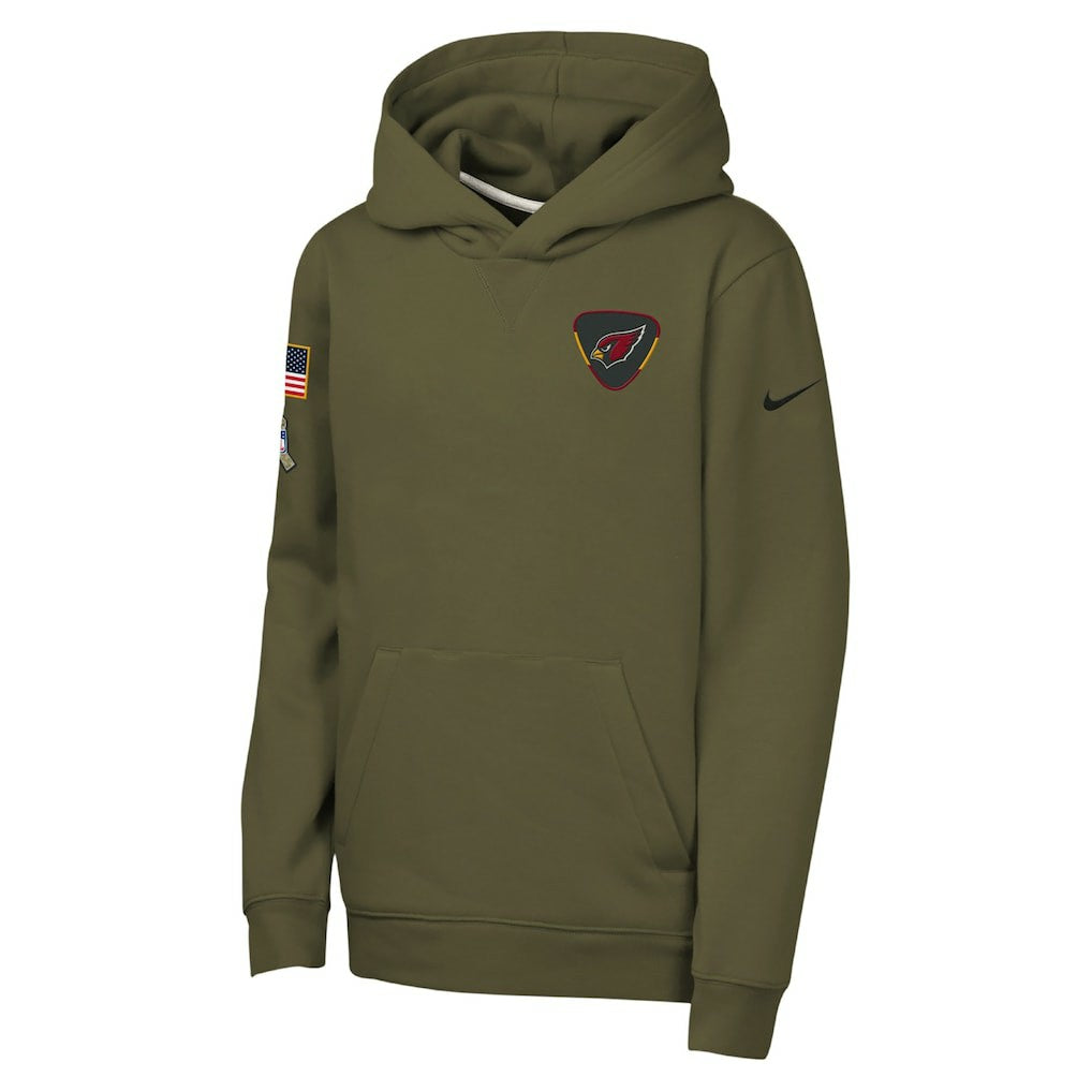 Arizona Cardinals Youth 2025 Salute to Service Club Fleece Hoodie - Olive - Nike