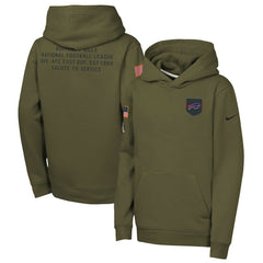 Buffalo Bills Youth 2025 Salute to Service Club Fleece Hoodie - Olive - Nike