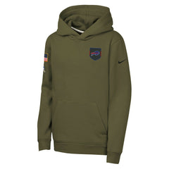 Buffalo Bills Youth 2025 Salute to Service Club Fleece Hoodie - Olive - Nike