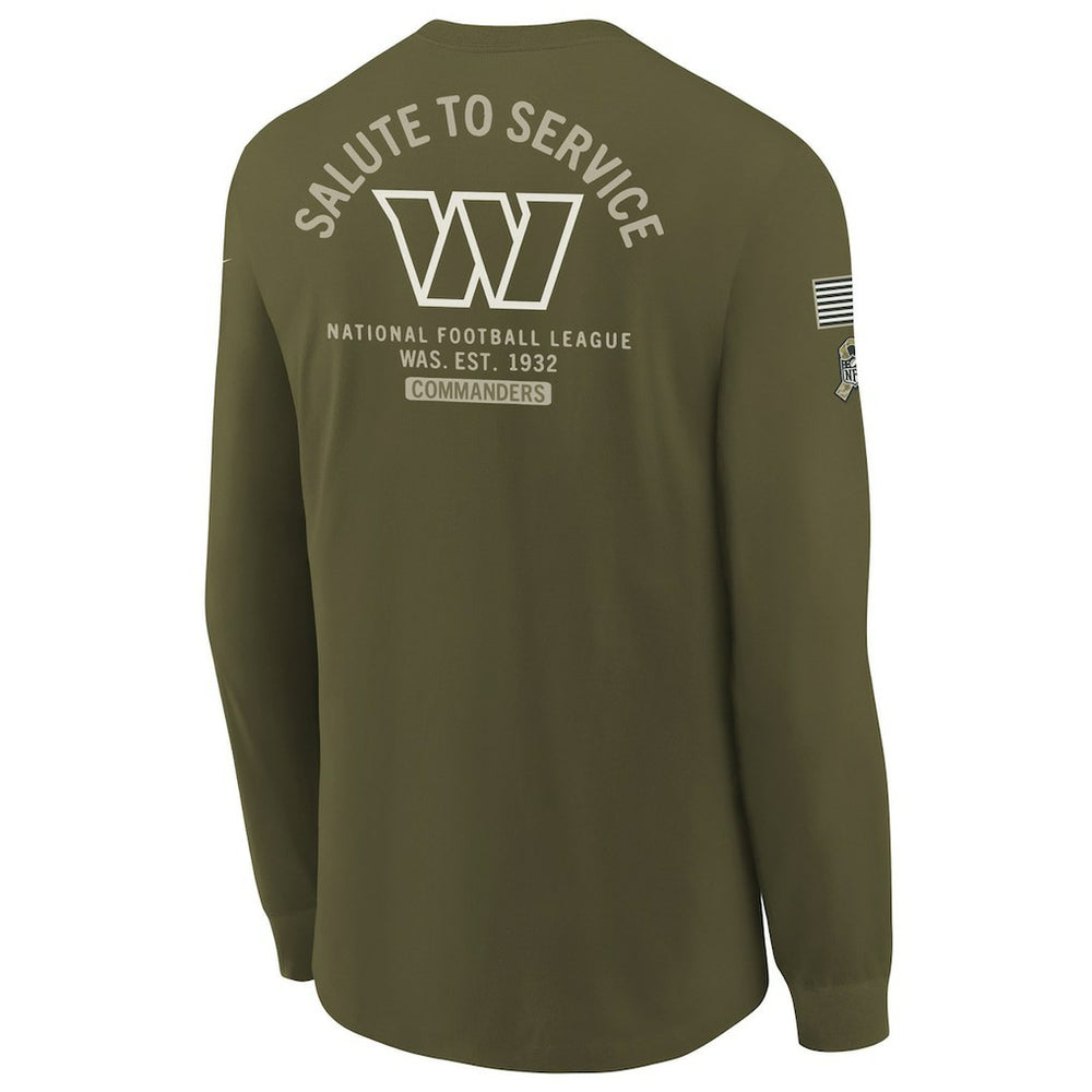 Washington Commanders Youth 2025 Salute to Service Sideline Long Sleeve T-Shirt - Olive - Nike