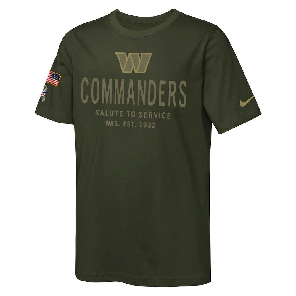 Washington Commanders Youth 2025 Salute to Service Sideline Dri-FIT T-Shirt - Olive - Nike