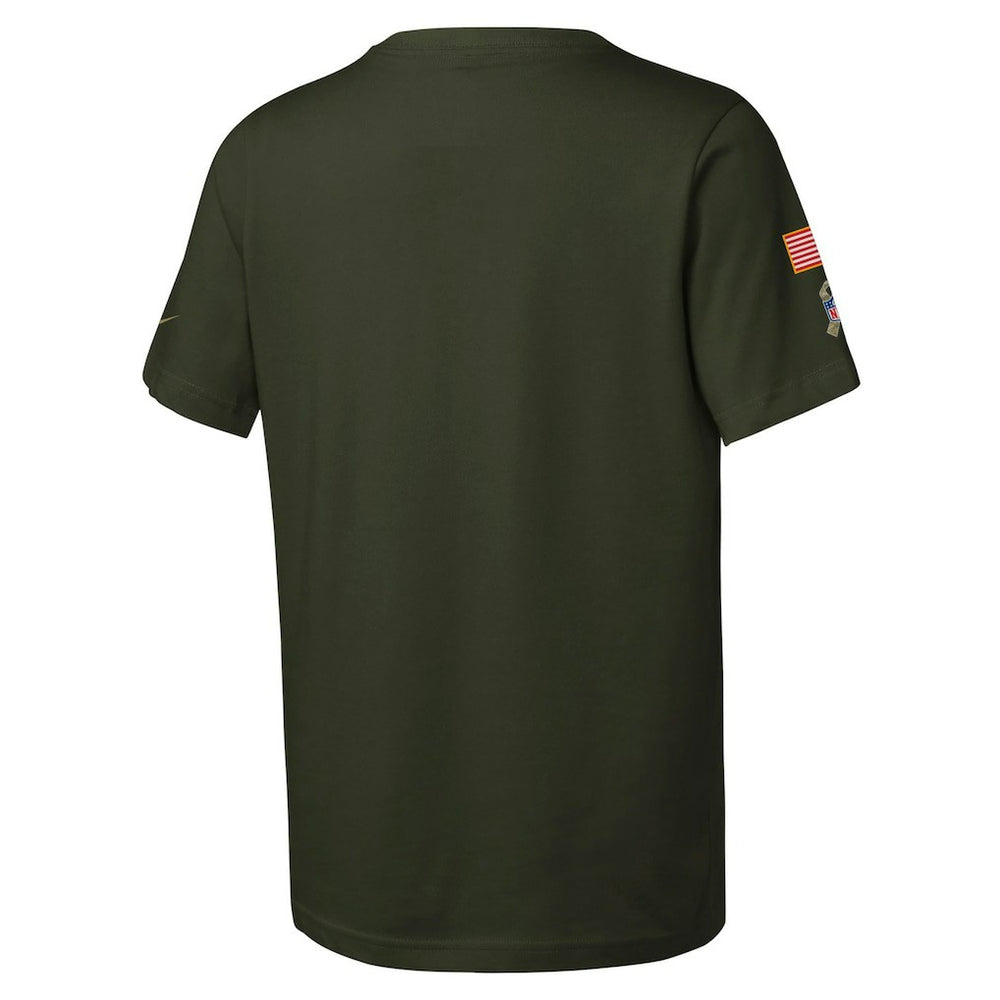 Kansas City Chiefs Youth 2025 Salute to Service Sideline Dri-FIT T-Shirt - Olive - Nike