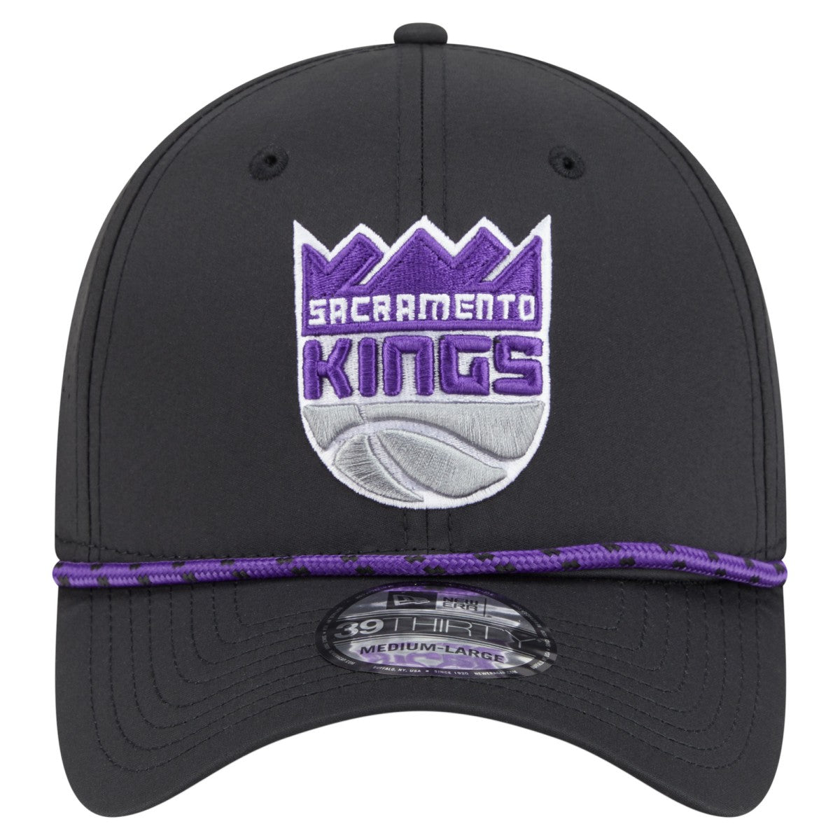 New Era Sacramento Kings Featherweight Poly Rope Flex 39Thirty Hat Black