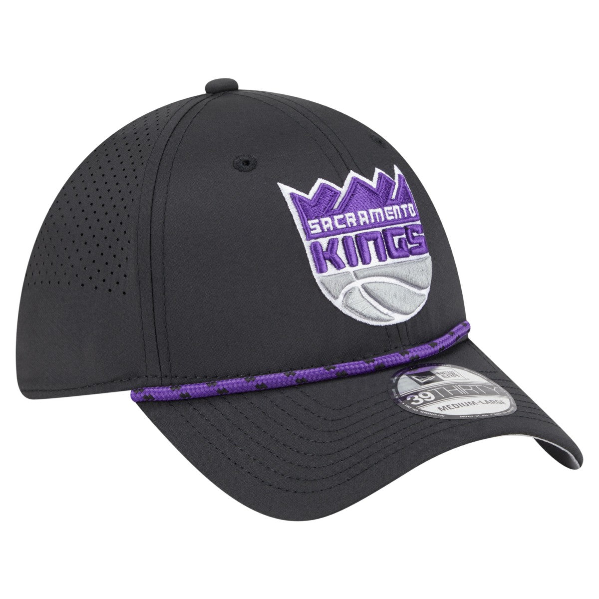 New Era Sacramento Kings Featherweight Poly Rope Flex 39Thirty Hat Black