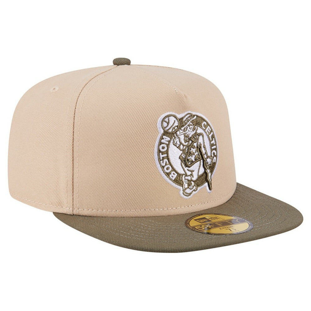 New Era Boston Celtics Color Pack Two-Tone 59FIFTY A-Frame Fitted Hat Tan