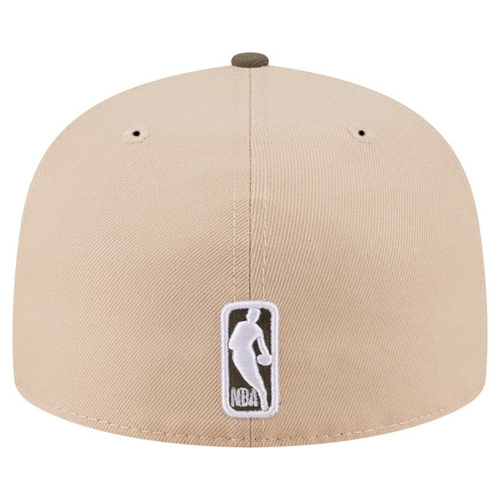 New Era Golden State Warriors Color Pack Two-Tone 59FIFTY A-Frame Fitted Hat Tan