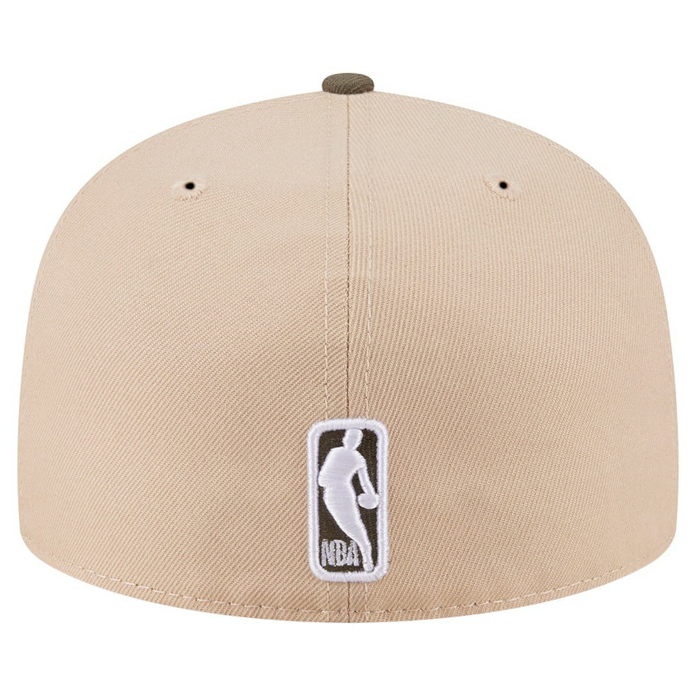 New Era Golden State Warriors Color Pack Two-Tone 59FIFTY A-Frame Fitted Hat Tan