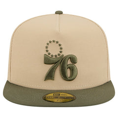 New Era Philadelphia 76ers Color Pack Two-Tone 59FIFTY A-Frame Fitted Hat Tan