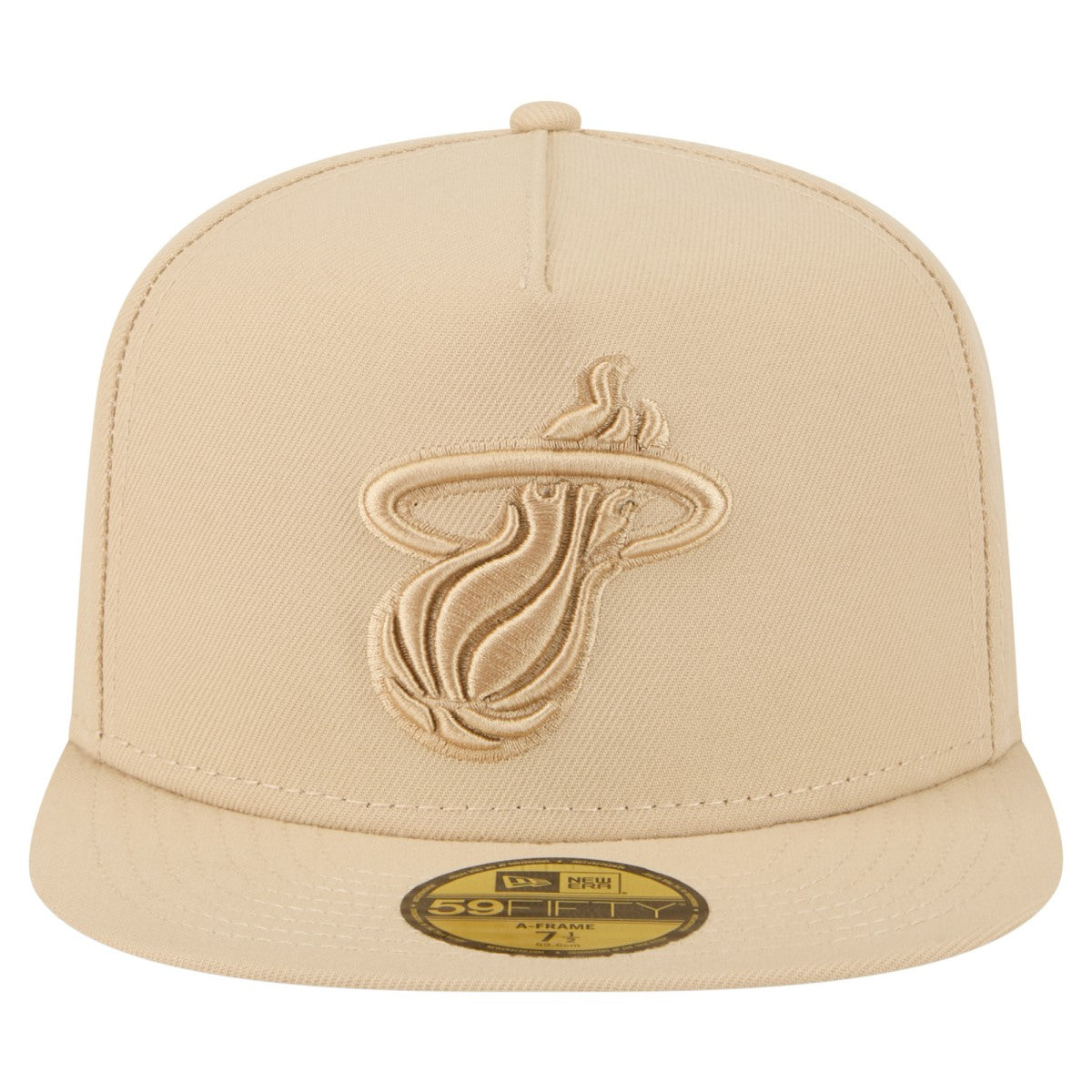 New Era Miami Heat Color Pack A-Frame 59FIFTY Fitted Hat Khaki