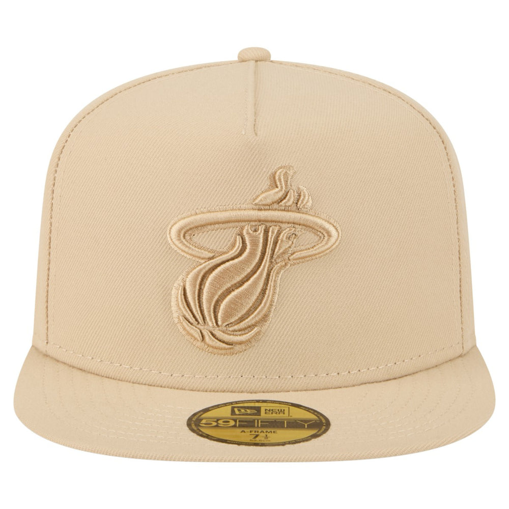 New Era Miami Heat Color Pack A-Frame 59FIFTY Fitted Hat Khaki