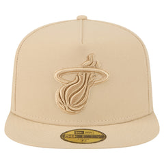 New Era Miami Heat Color Pack A-Frame 59FIFTY Fitted Hat Khaki