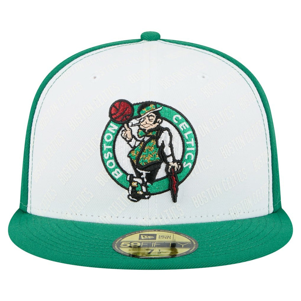 New Era Boston Celtics Repeat 59Fifty Fitted Hat White/Kelly Green