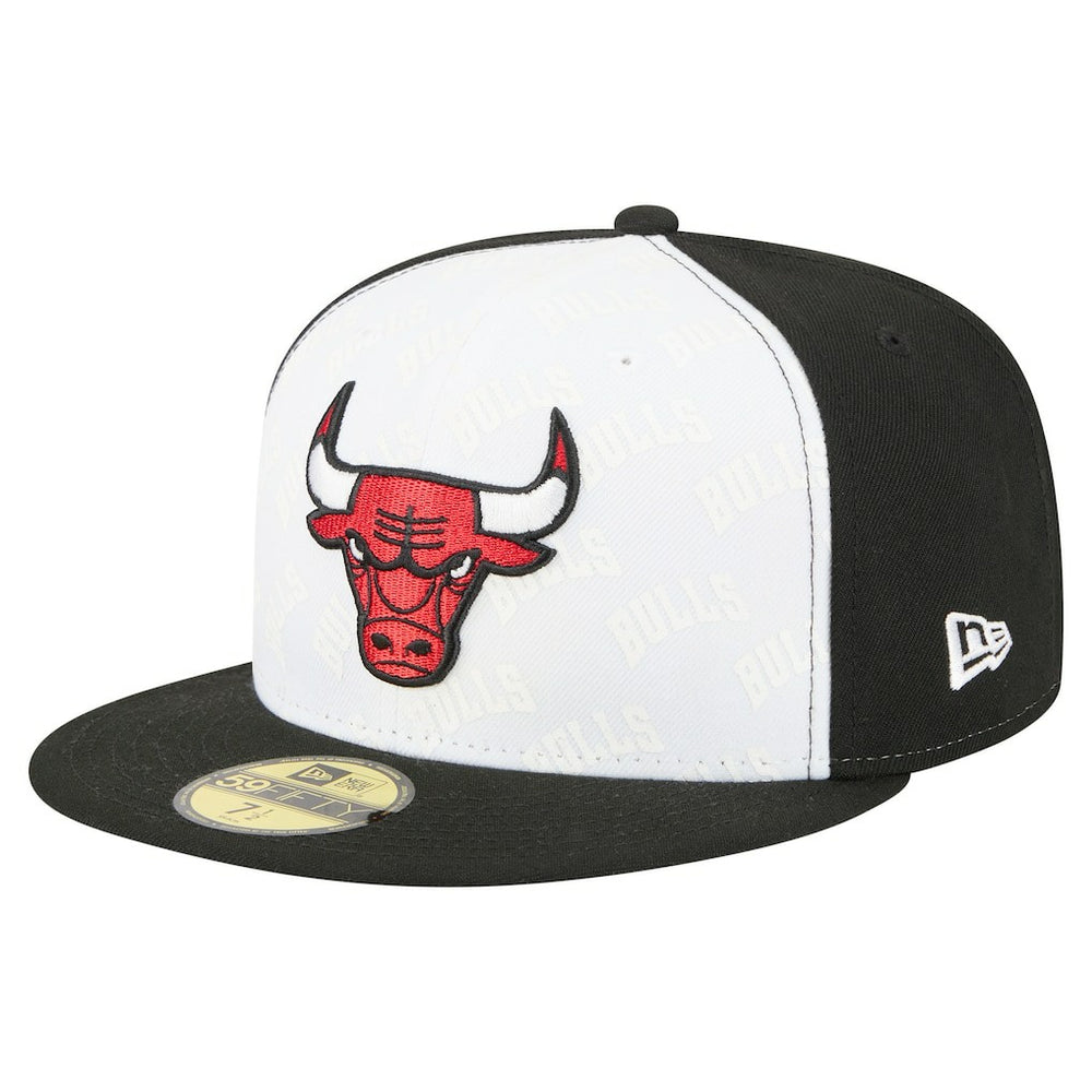 New Era Chicago Bulls Repeat 59Fifty Fitted Hat White/Black