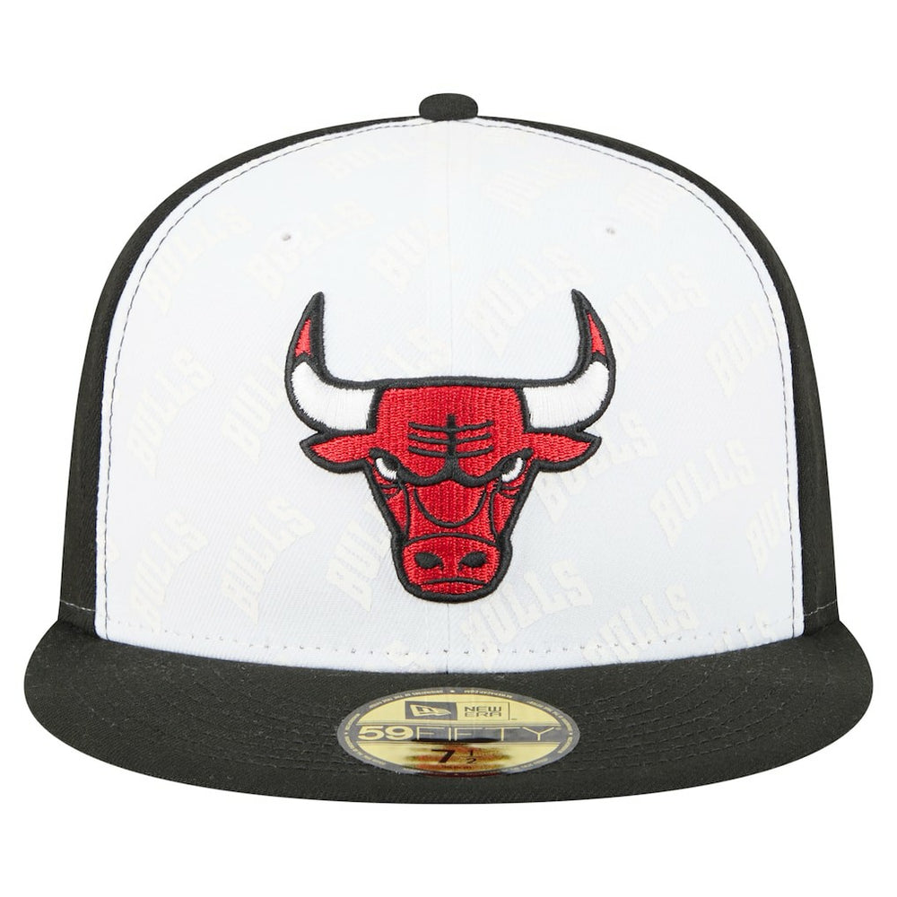 New Era Chicago Bulls Repeat 59Fifty Fitted Hat White/Black