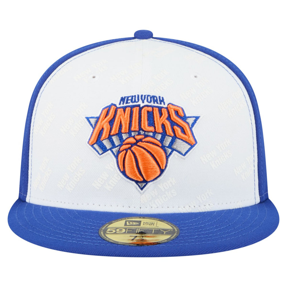 New Era New York Knicks Repeat 59Fifty Fitted Hat White/Blue