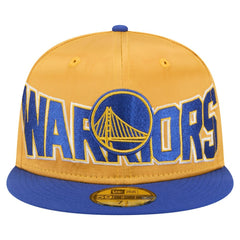 New Era Golden State Warriors Satin Two-Tone 59FIFTY Fitted Hat Gold/Royal