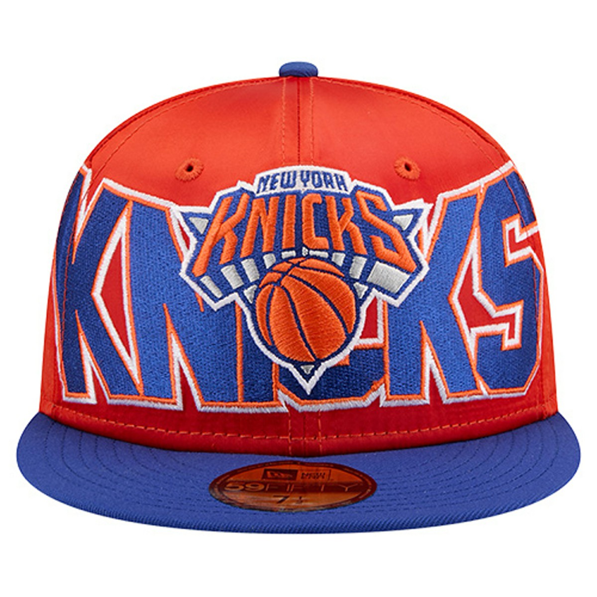 New Era New York Knicks Satin Two-Tone 59FIFTY Fitted Hat Orange/Blue