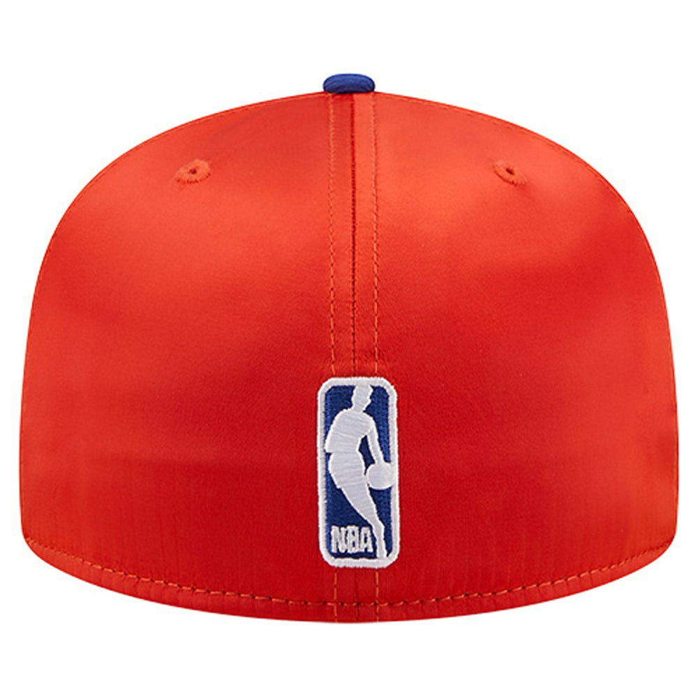 New Era New York Knicks Satin Two-Tone 59FIFTY Fitted Hat Orange/Blue