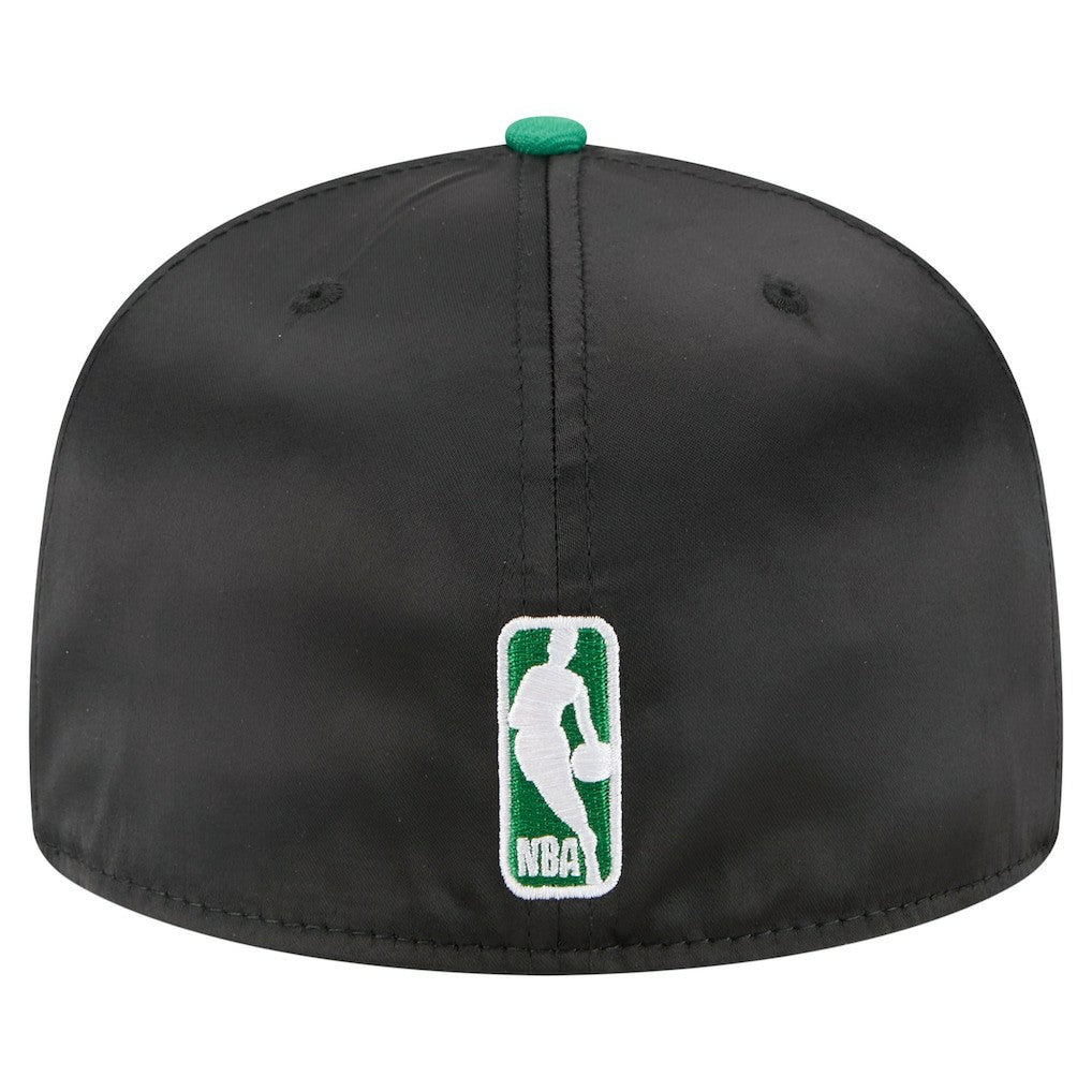 New Era Boston Celtics Satin Two-Tone 59FIFTY Fitted Hat Black/Kelly Green