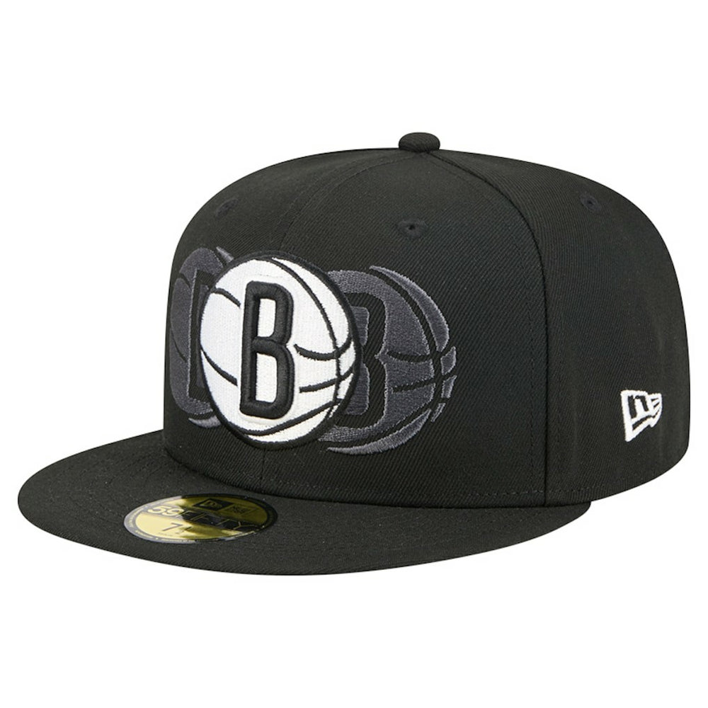 New Era Brooklyn Nets Tri-Hit 59Fifty Fitted Hat Black