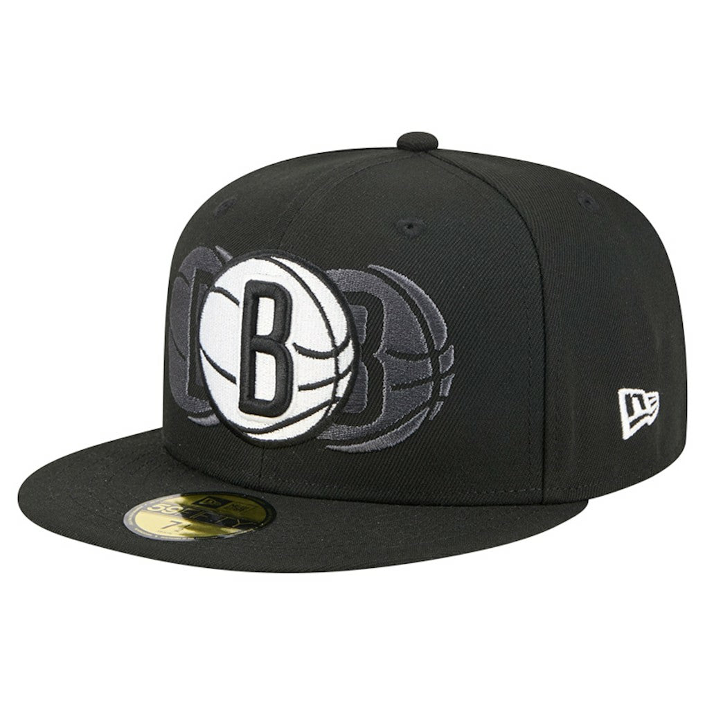 New Era Brooklyn Nets Tri-Hit 59Fifty Fitted Hat Black