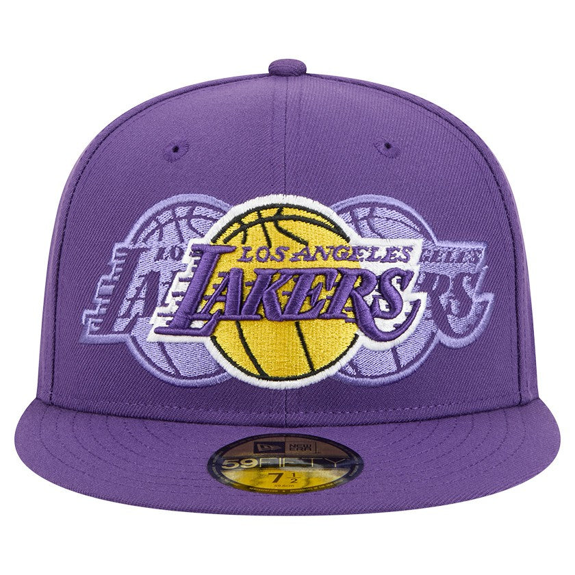 New Era Los Angeles Lakers Tri-Hit 59Fifty Fitted Hat Purple