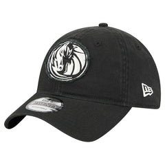 New Era Dallas Mavericks Stamp Fabric Applique 9TWENTY Adjustable Hat Black